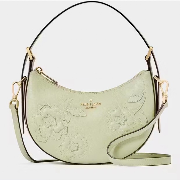 kate spade Handbags - kate spade Light Green Floral Embossed Hobo Bag